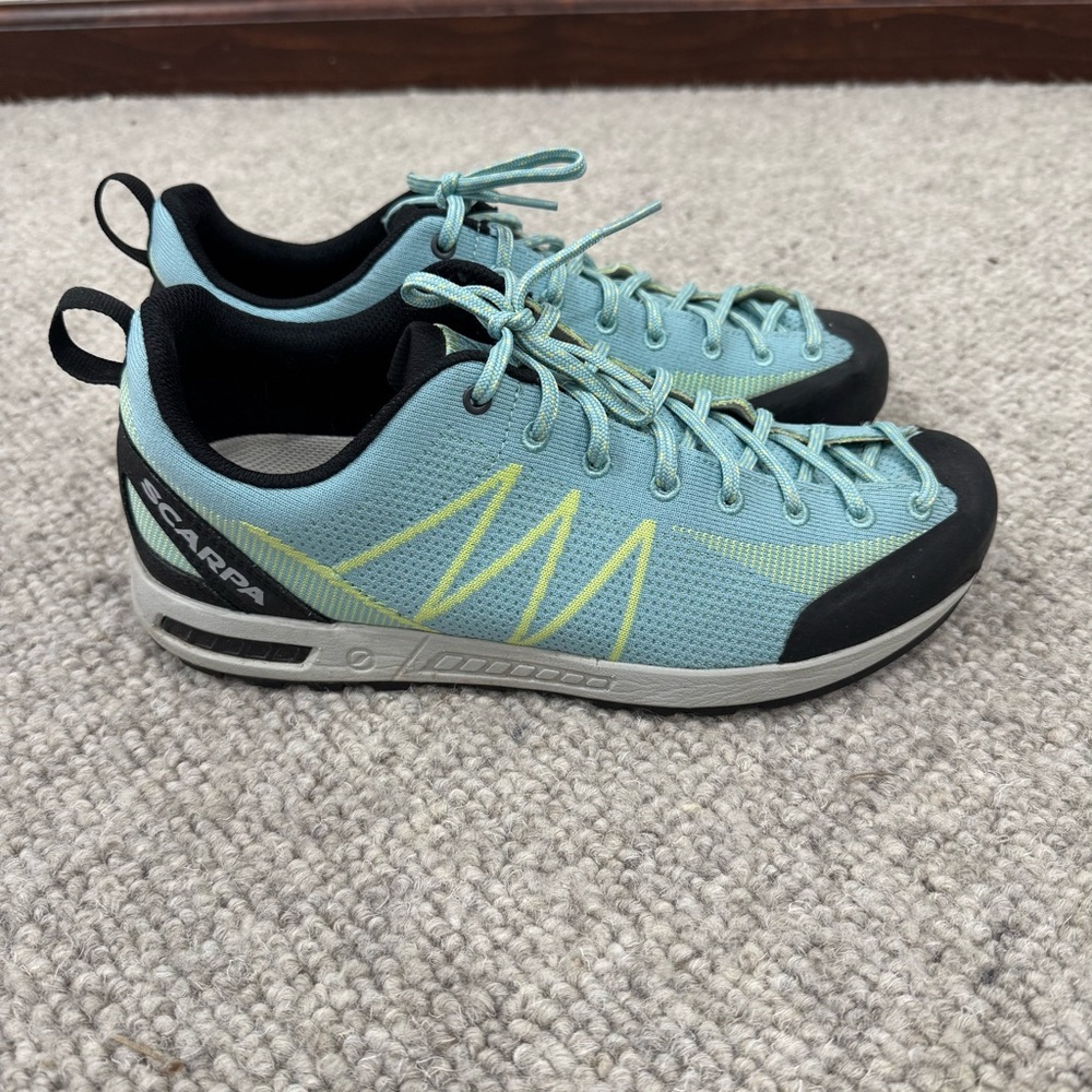 Scarpa Iguana Size 40/M7.5/W8.5 Blue Green Hiking Climbing Sneaker Gorpcore